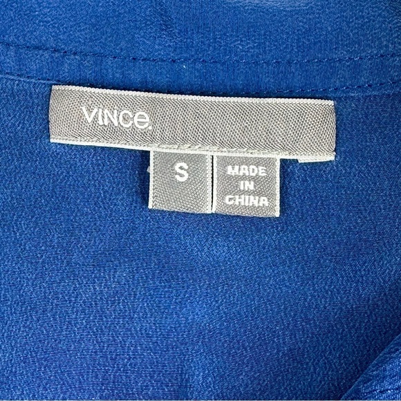 Vince 100% Silk Long Sleeve Blue Blouse | Size S - Picture 8 of 10